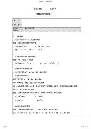 2022年代数方程专题复习 .pdf