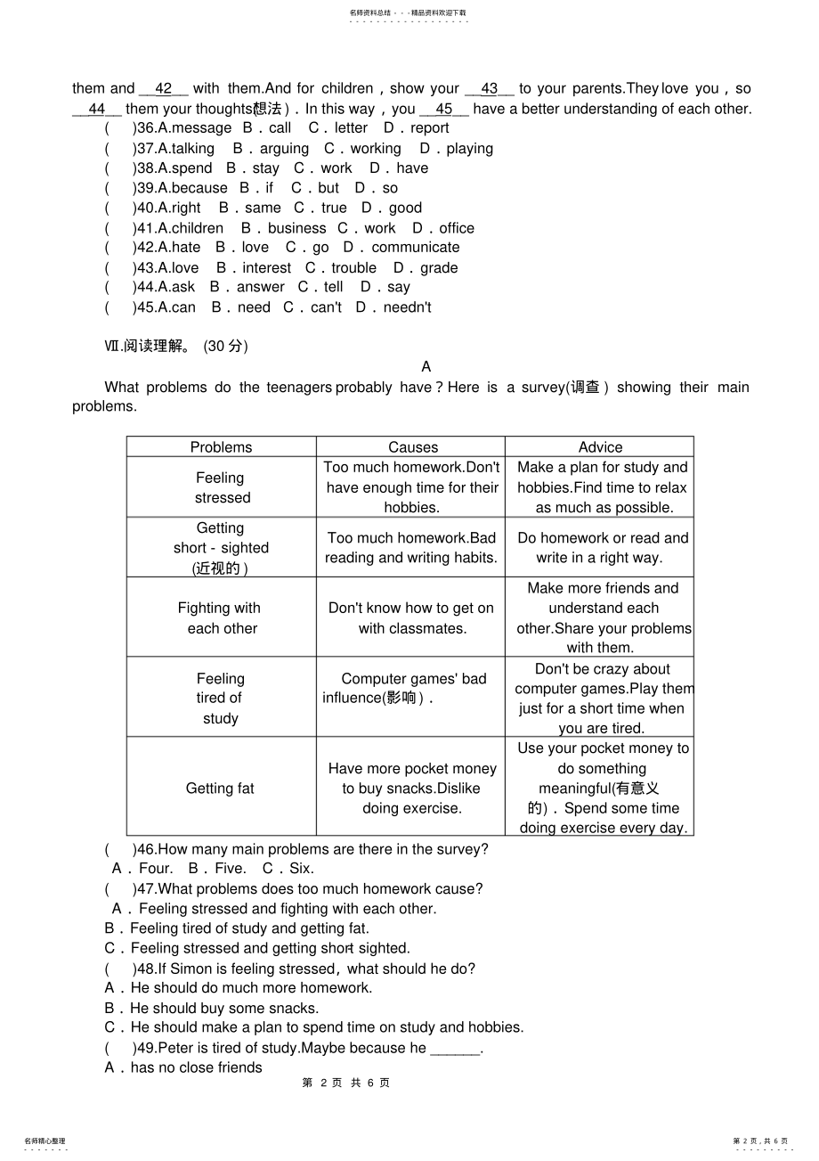 2022年人教版八年级英语下册Unit单元测试卷 .pdf_第2页