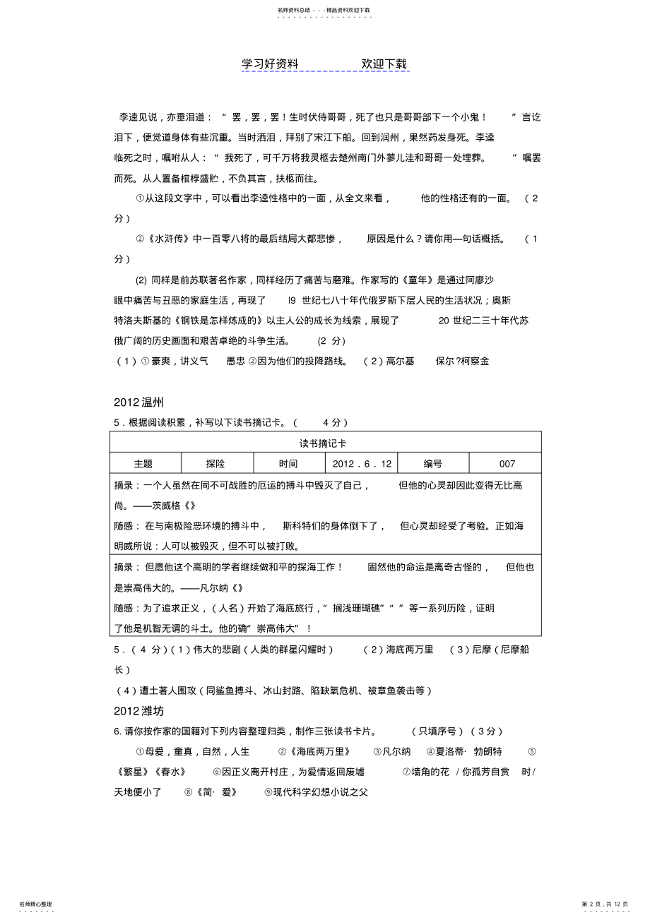 2022年中考试题分类汇编：名著导读 .pdf_第2页