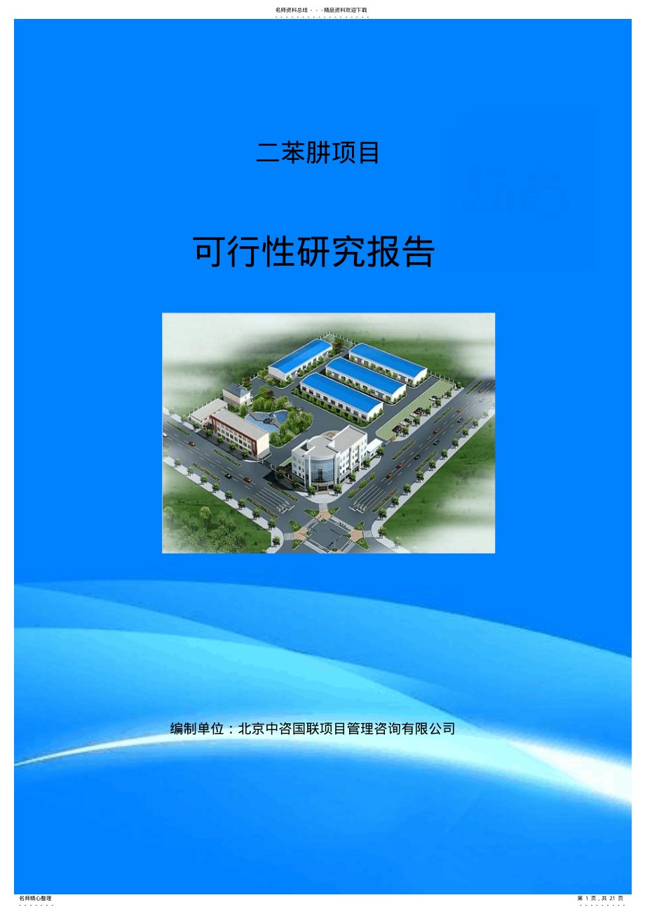 2022年二苯肼项目可行性研究报告 .pdf_第1页