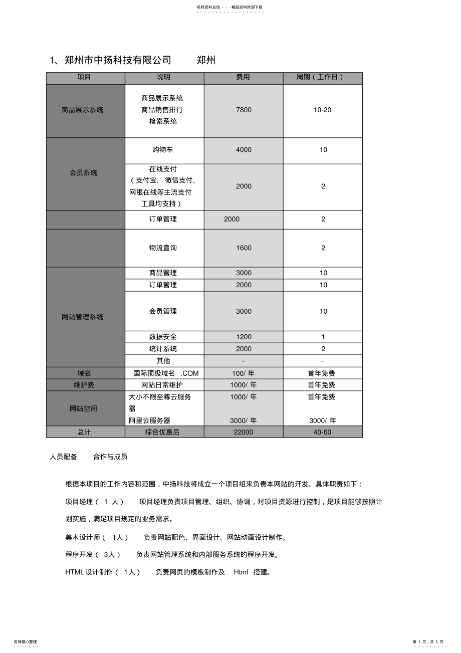 2022年网站报价单案例 .pdf_第1页