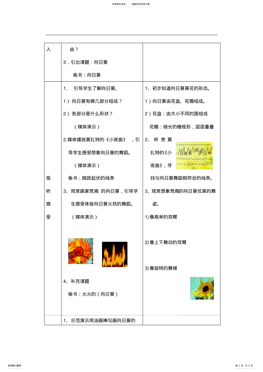 2022年二年级美术《火火的向日葵》教案 .pdf_第2页