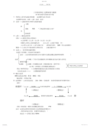 2022年苏科版八年级上学期生物必考知识点归纳.docx