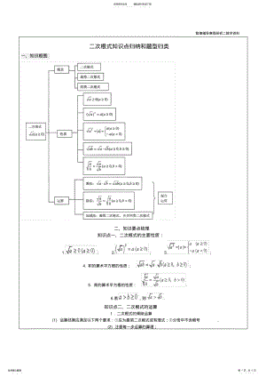 2022年二次根式知识点归纳及题型总结_ .pdf