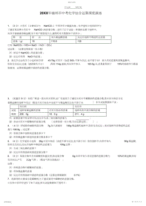 2022年中考化学复习难点专题突破综合计算深度演练.docx