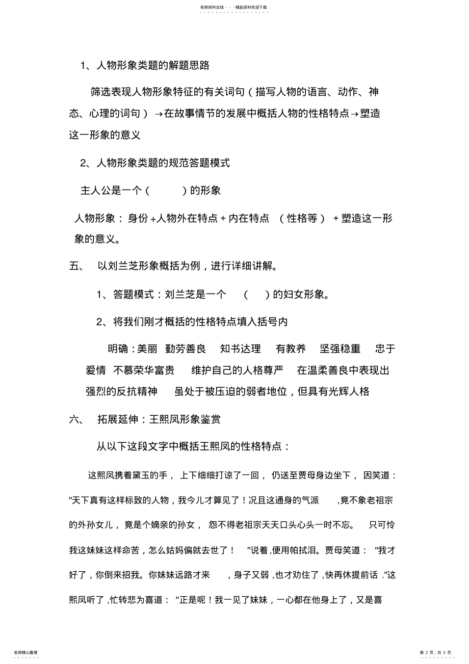 2022年人物形象鉴赏的课堂教学反思 .pdf_第2页