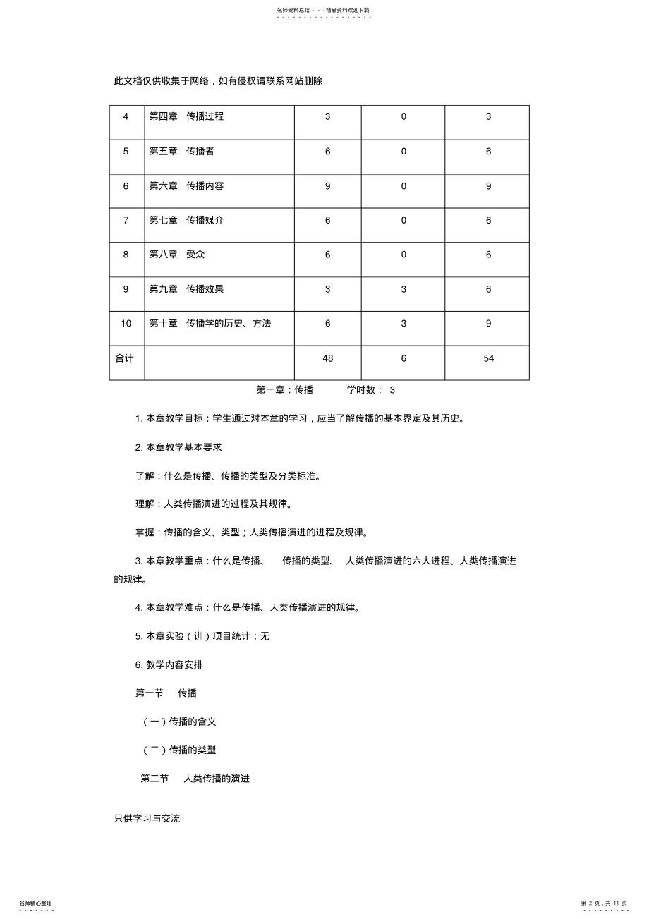 2022年传播学课程教学大纲word版本 .pdf_第2页