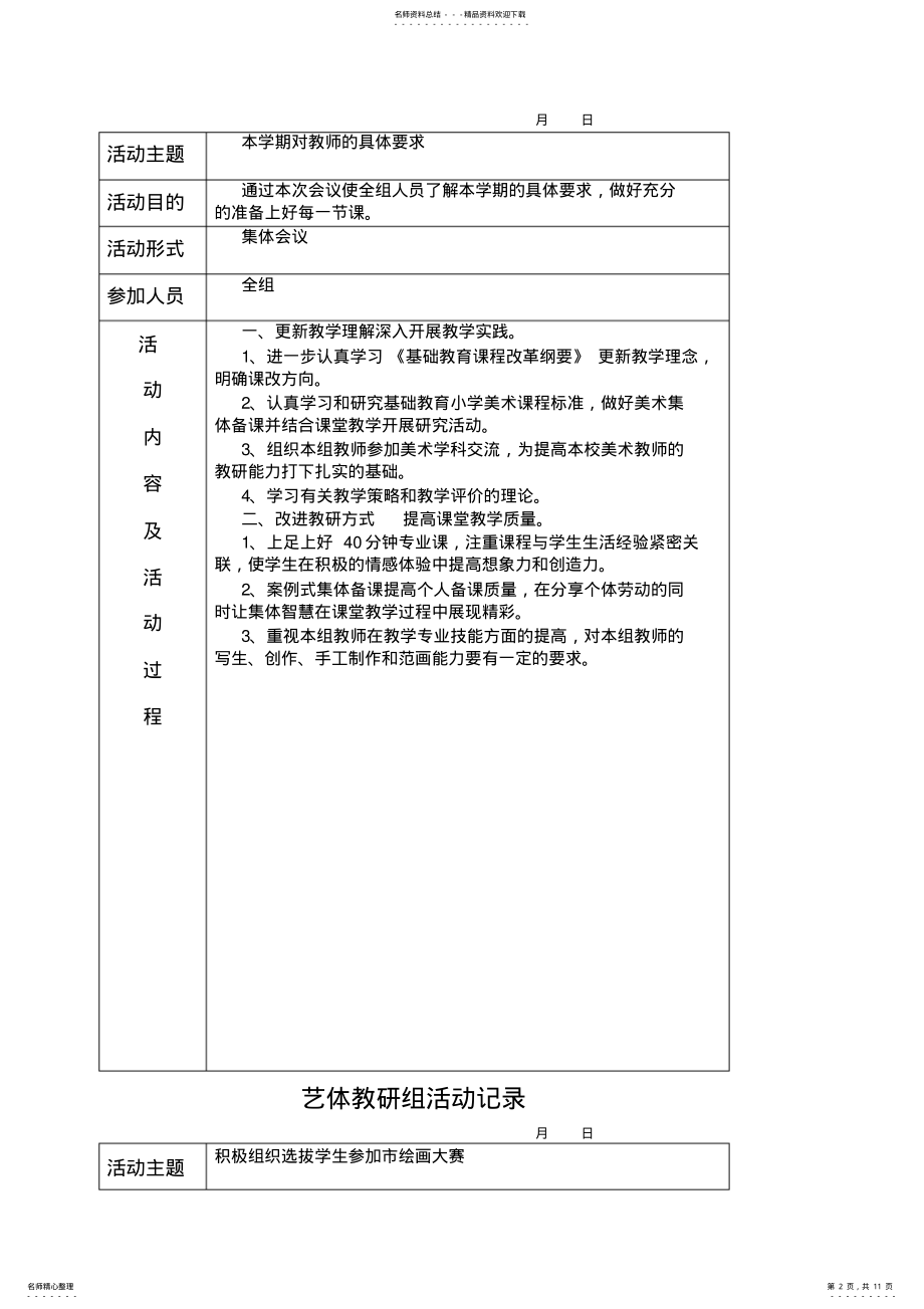 2022年艺体教研组活动记录 2.pdf_第2页