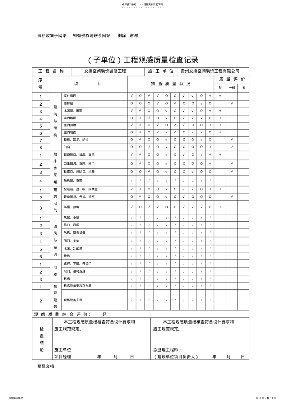 2022年装修工程验收表格 .pdf_第2页