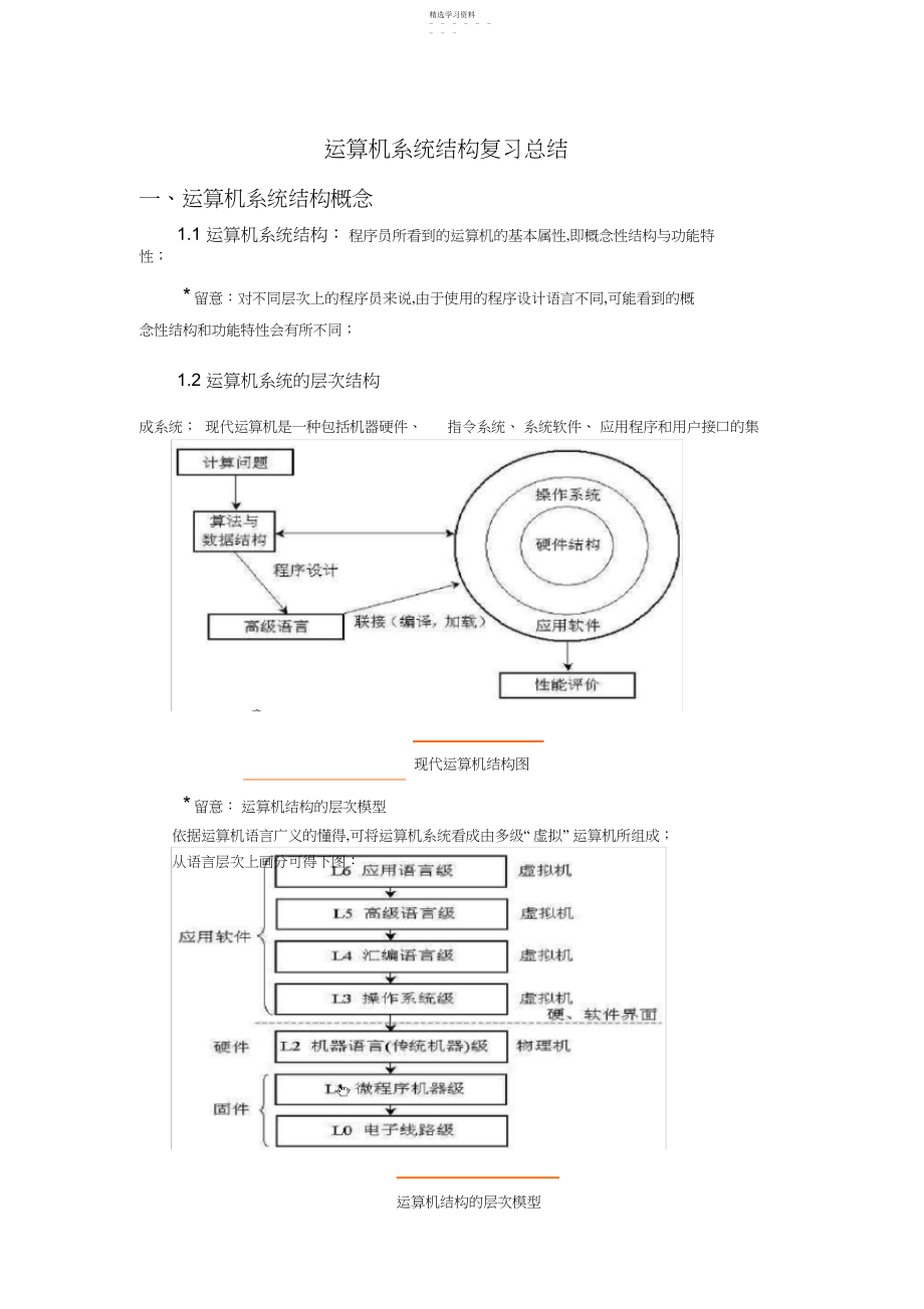 2022年计算机系统结构复习总结.docx_第1页