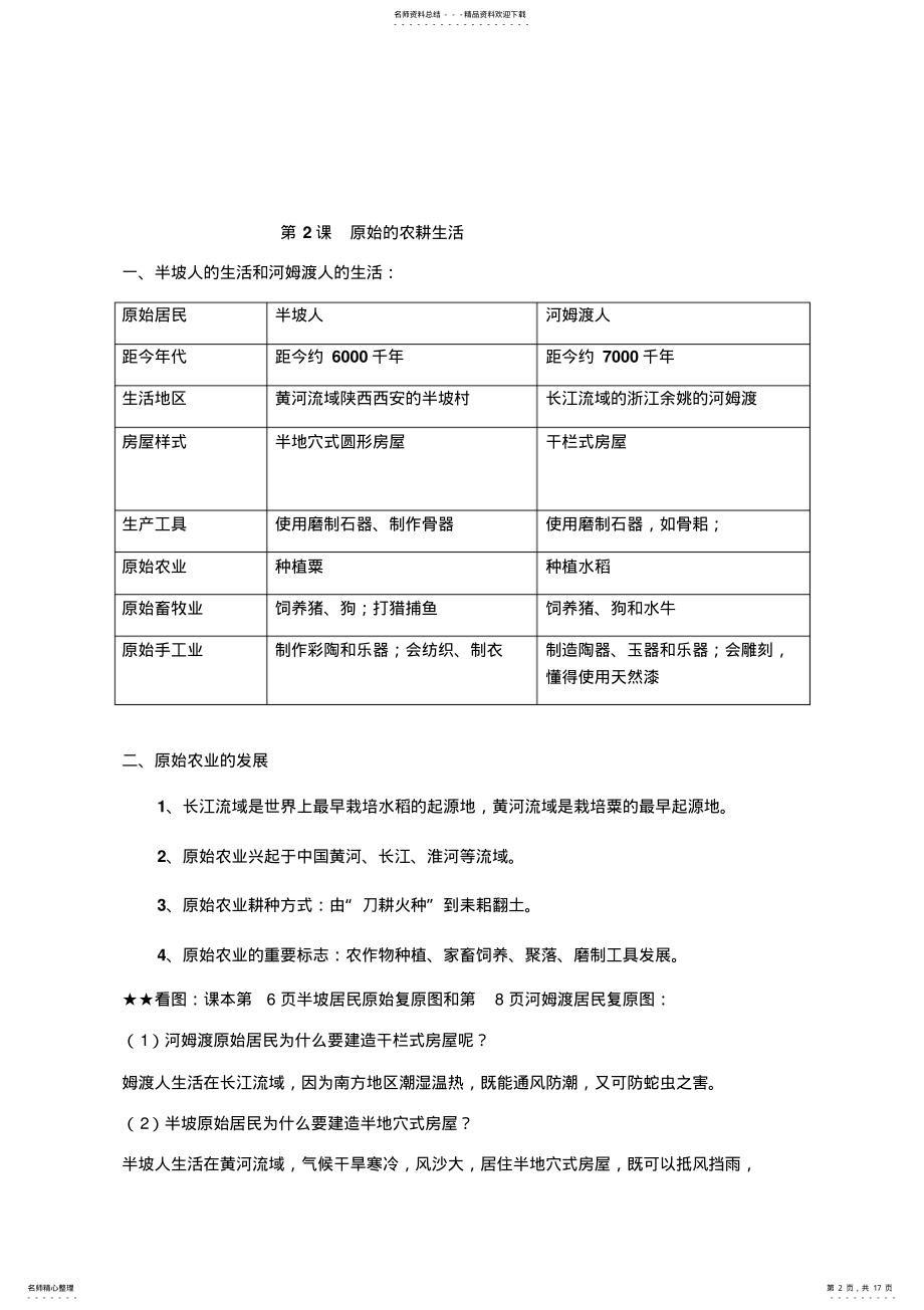 2022年人教版七上历史知识点总结 .pdf_第2页