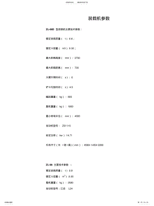 2022年装载机参数归类 .pdf