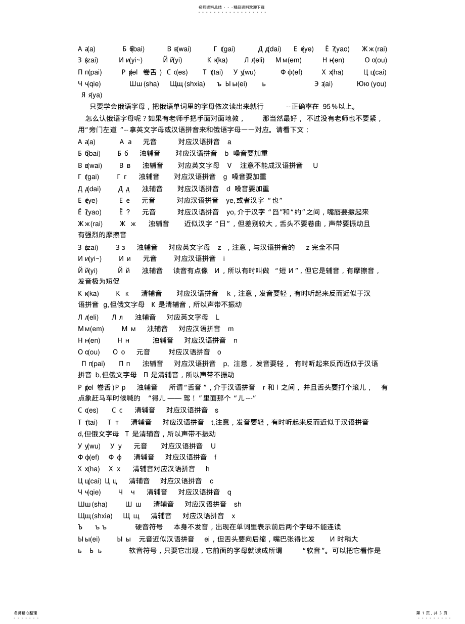 2022年俄语字母表 .pdf_第1页