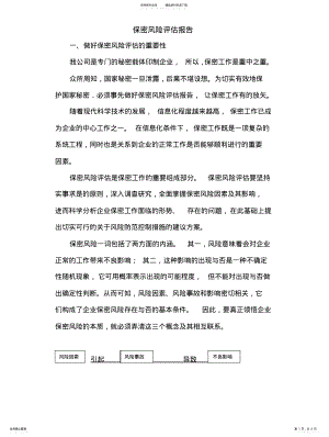 2022年保密风险评估报告 .pdf