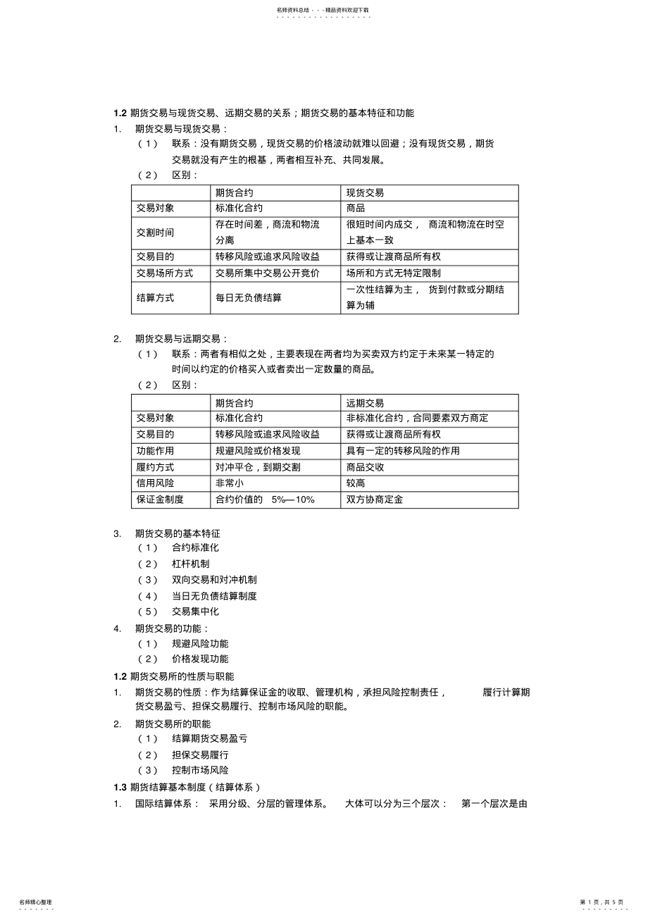 2022年证监会考试-期货基础知识要点总结 .pdf_第1页