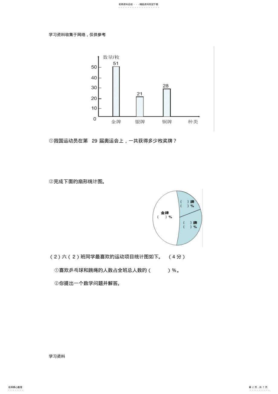 2022年人教版六年级数学上册第六、七单元测试题及答案 .pdf_第2页