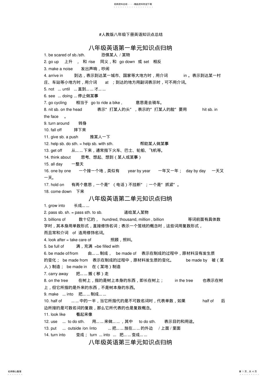 2022年人教版八年级下册英语知识点总结 2.pdf_第1页