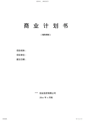 2022年企业战略与风险管理--商业计划书模板 .pdf