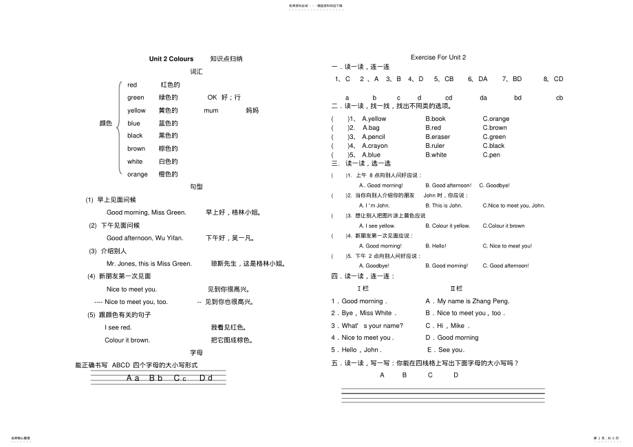 2022年英语人教版三年级上册知识点归纳总结 .pdf_第2页