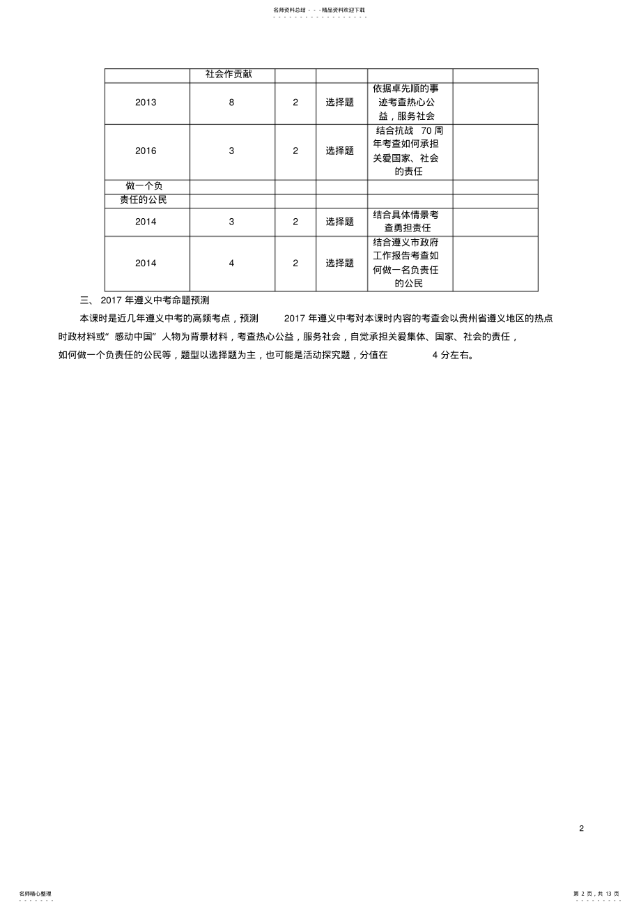 2022年中考政治总复习第一编教材知识梳理篇第一单元承担责任服务社会 2.pdf_第2页