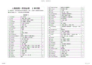 2022年人教版高一英语必修单词表 3.pdf