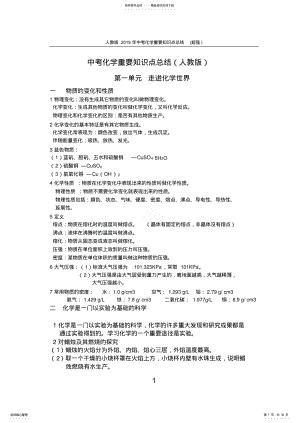 2022年人教版年中考化学重要知识点总结 .pdf