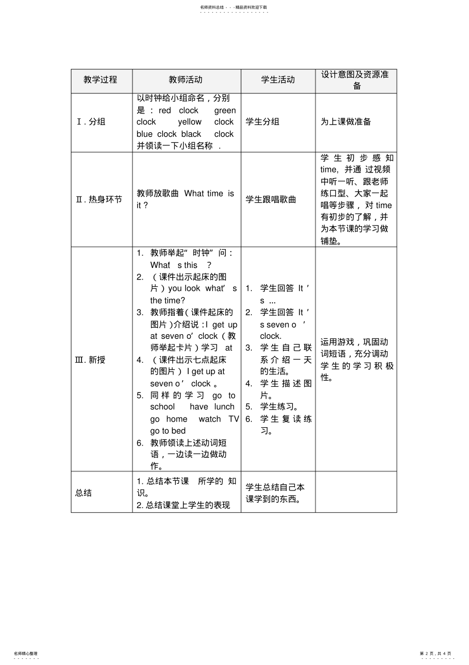 2022年中心小学表格式教学设计方案模板 .pdf_第2页