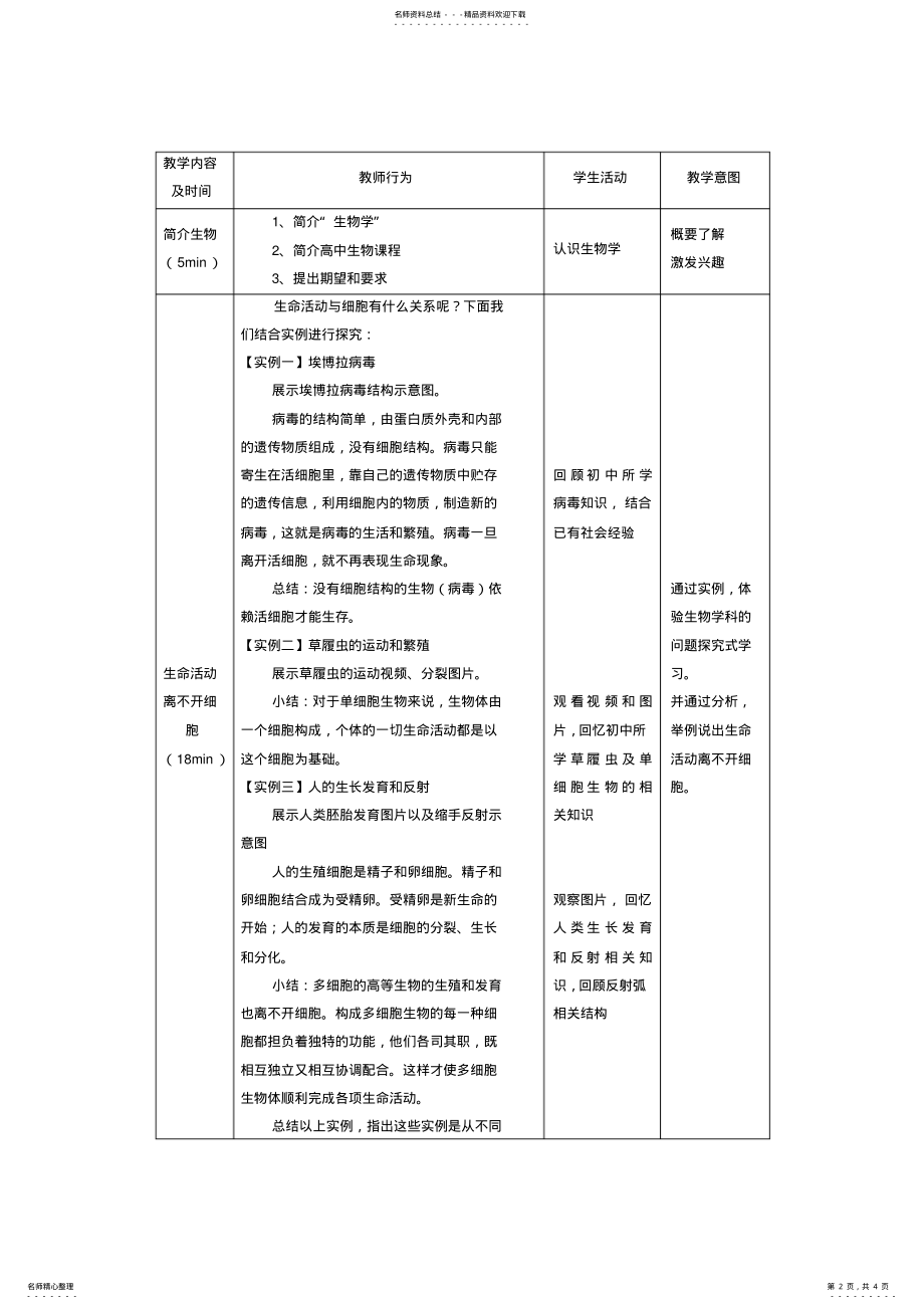 2022年从生物圈到细胞教学设计 2.pdf_第2页