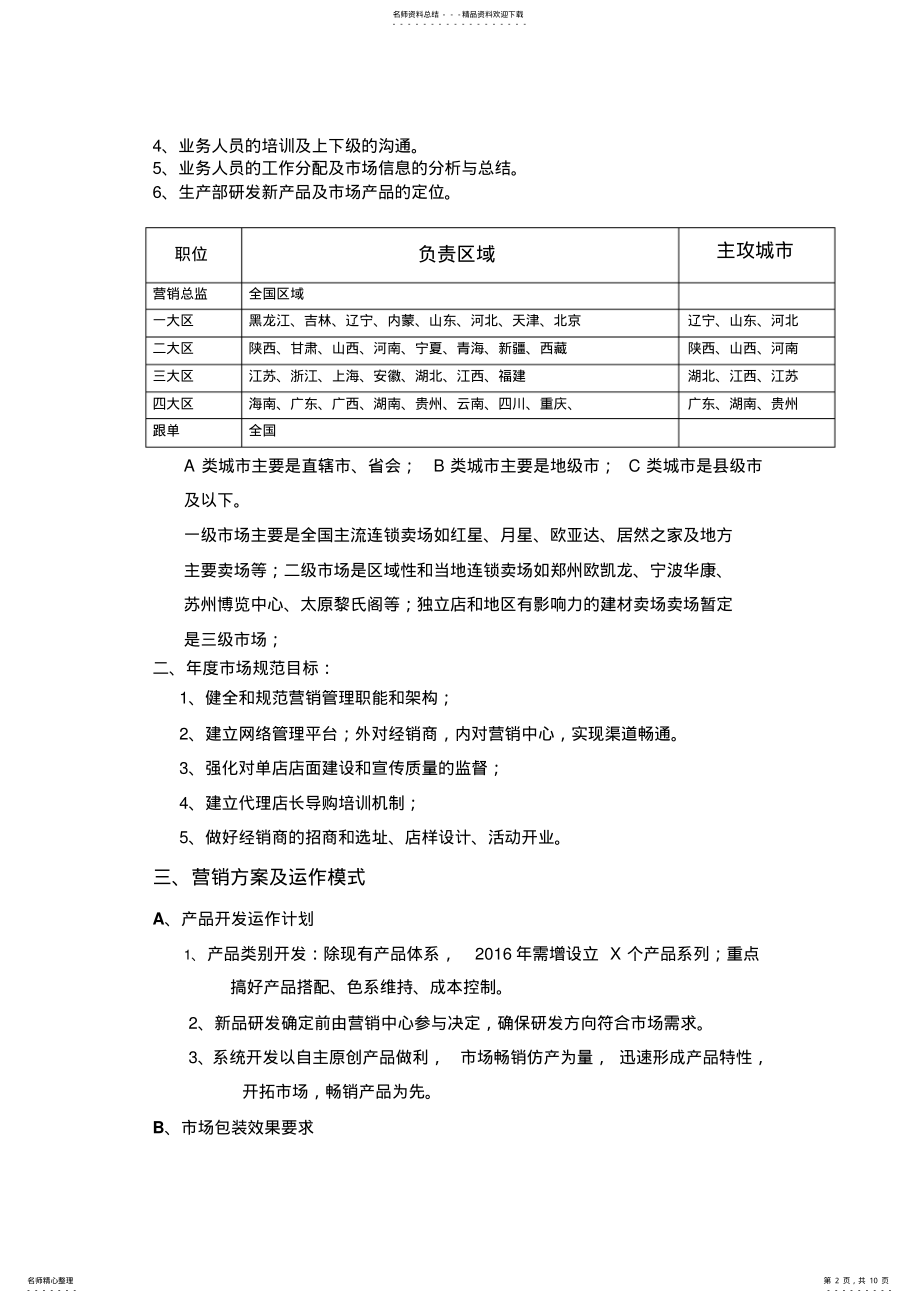 2022年营销总监年度营销方案 .pdf_第2页