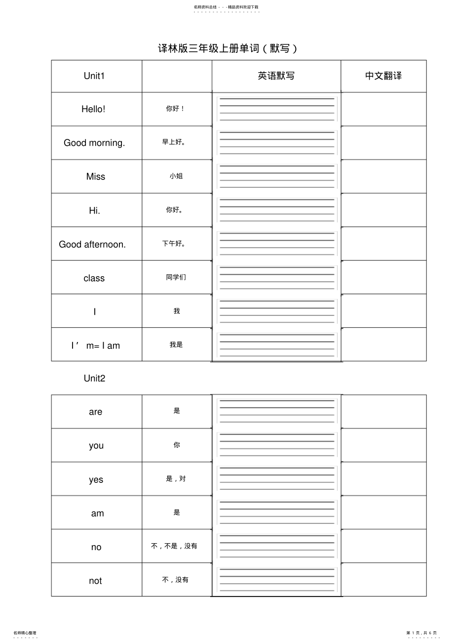 2022年译林牛津版三年级英语上册单词默写背诵 .pdf_第1页