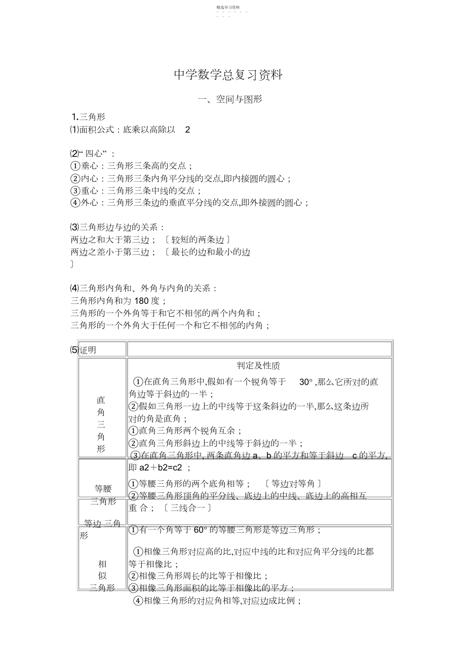 2022年中考复习数学资料总结.docx_第1页