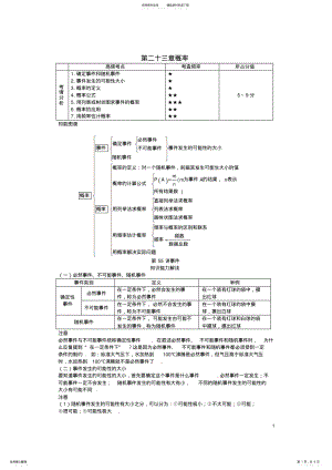 2022年中考数学知识点聚焦第二十三章概率 .pdf