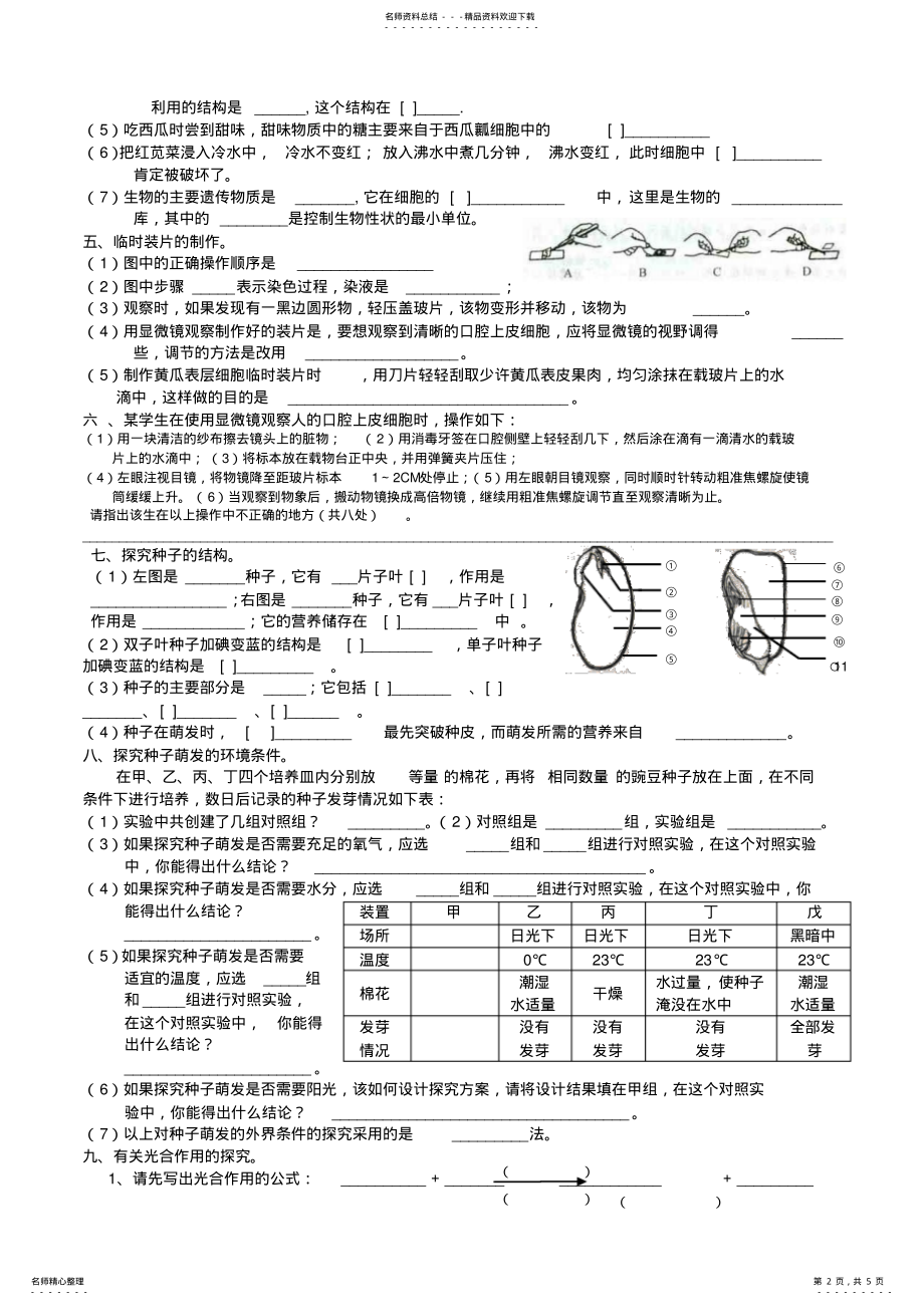 2022年人教新版生物初中生物实验复习总汇 .pdf_第2页