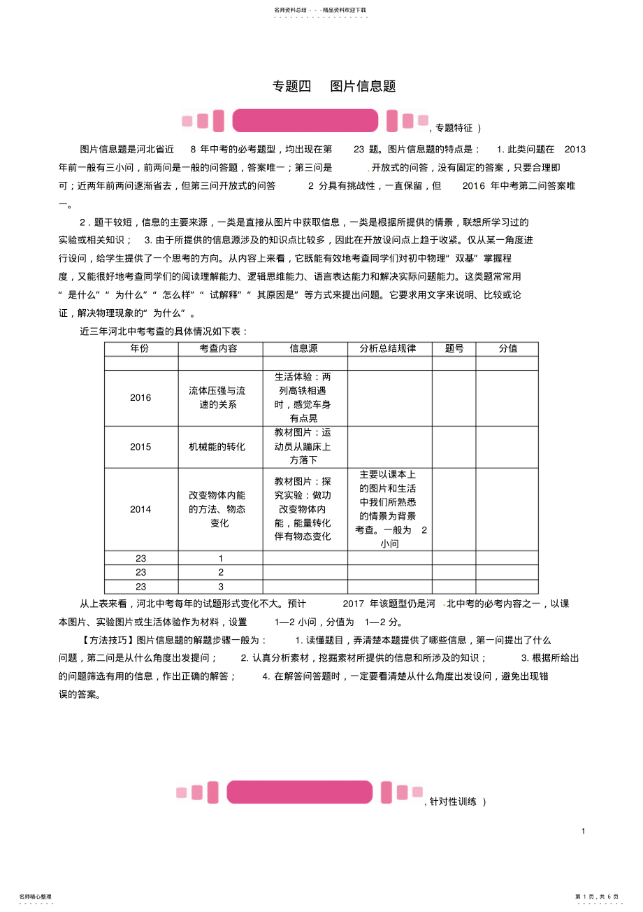 2022年中考物理总复习第二编重点题型突破专题四图片信息题试题 .pdf_第1页