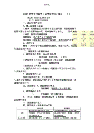 高考生物备考必考知识点汇编(20211211122625).pdf