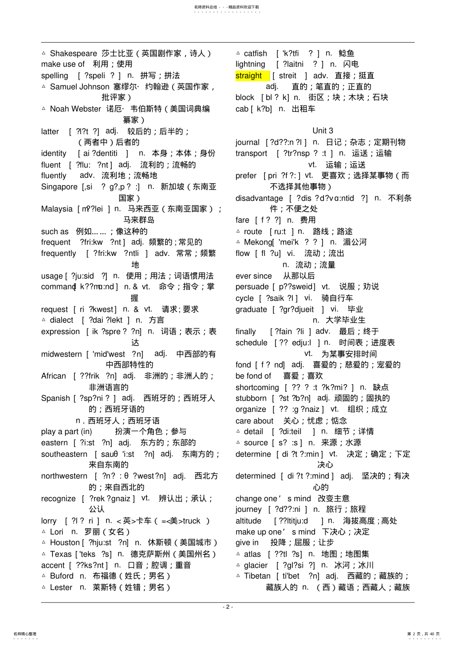 2022年人教版高中英语单词表 8.pdf_第2页