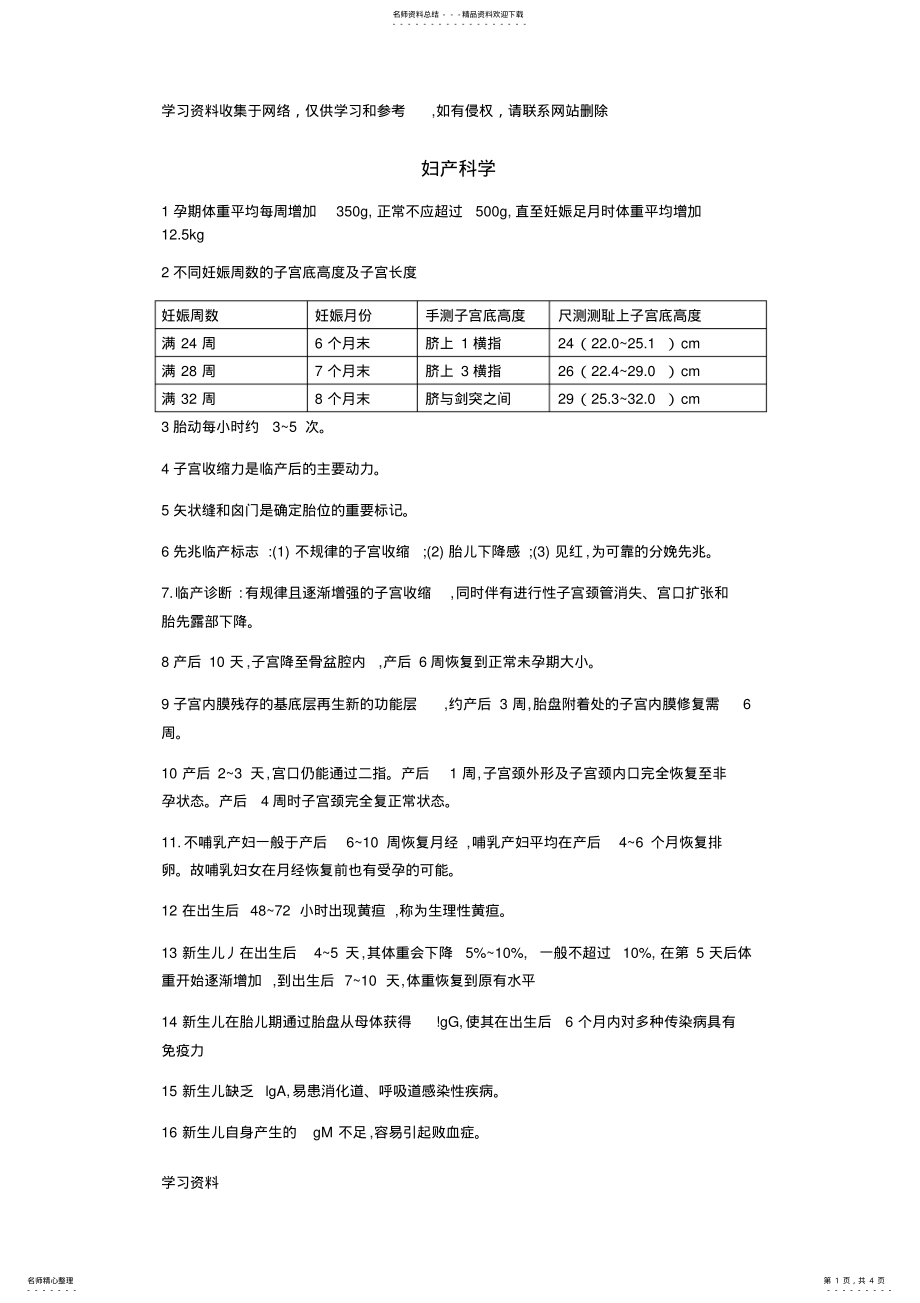 2022年主管护师妇产科知识点 .pdf_第1页