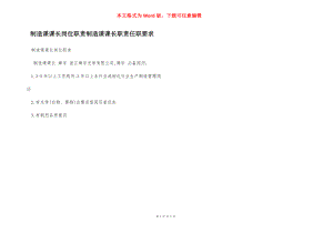 制造课课长岗位职责制造课课长职责任职要求.docx