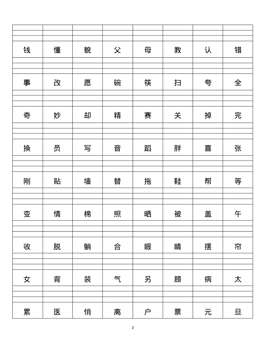 人教版语文一年级下册生字表(给汉字加拼音).pdf_第2页