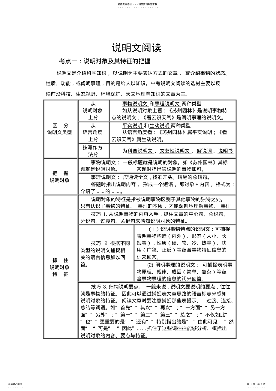 2022年中考说明文阅读指导 2.pdf_第1页