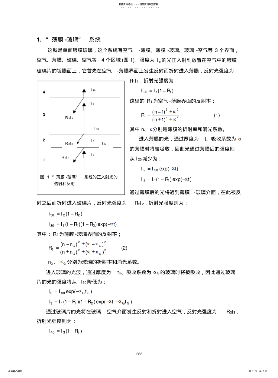 2022年薄膜厚度和消光系数的透射光谱测量 .pdf_第2页