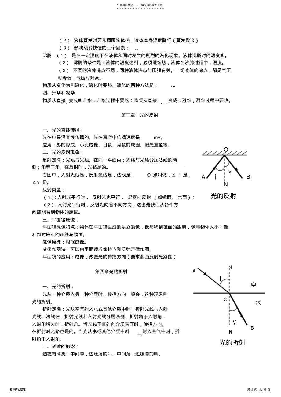 2022年中考复习初中物理概念总复习精要提纲 .pdf_第2页