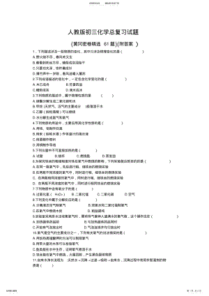 2022年人教版初三化学总复习试题 .pdf