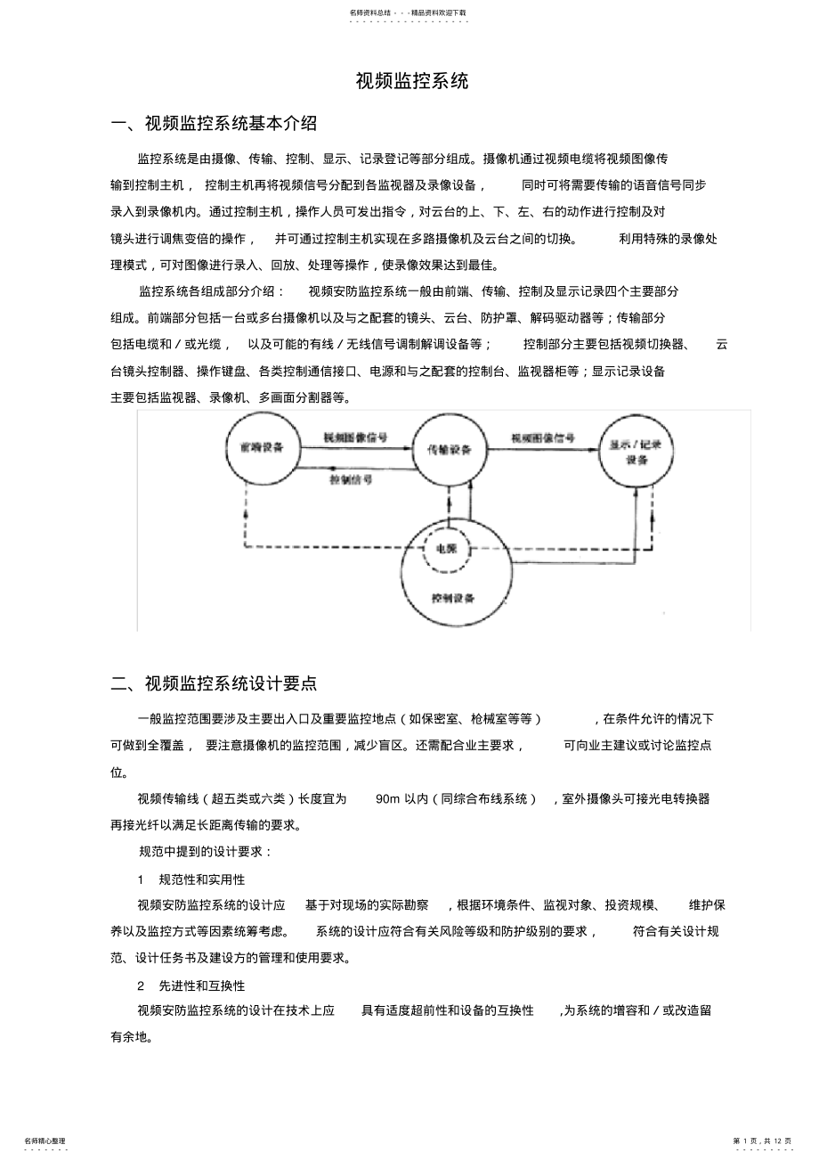 2022年视频监控系统知识总结 .pdf_第1页