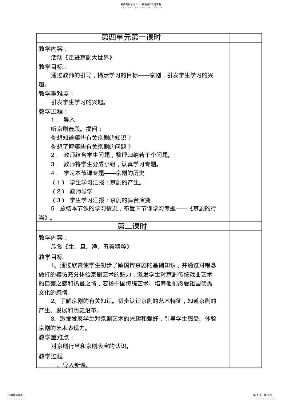 2022年四年级音乐下册教案第四单元 .pdf_第1页