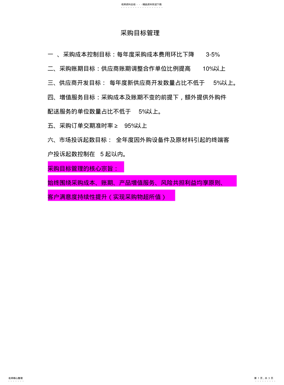 2022年采购目标管理 .pdf_第1页