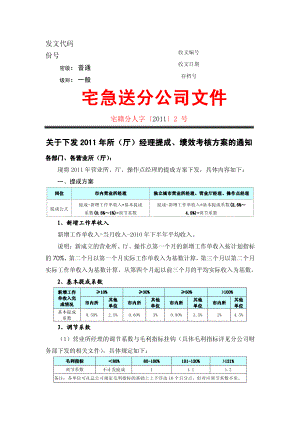 物流企业速递快运快递运输管理操作运营流程 宅急送 厅、所经理绩效考核方案.pdf