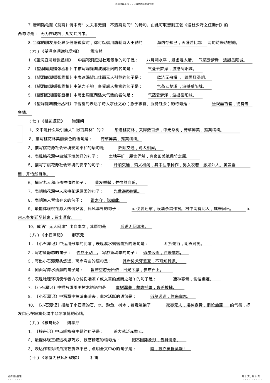 2022年部编版语文八年级下册理解性默写 3.pdf_第2页