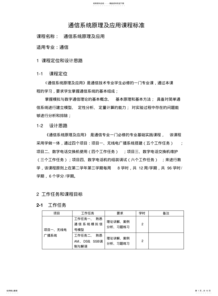 2022年通信原理技术课程标准 .pdf_第1页