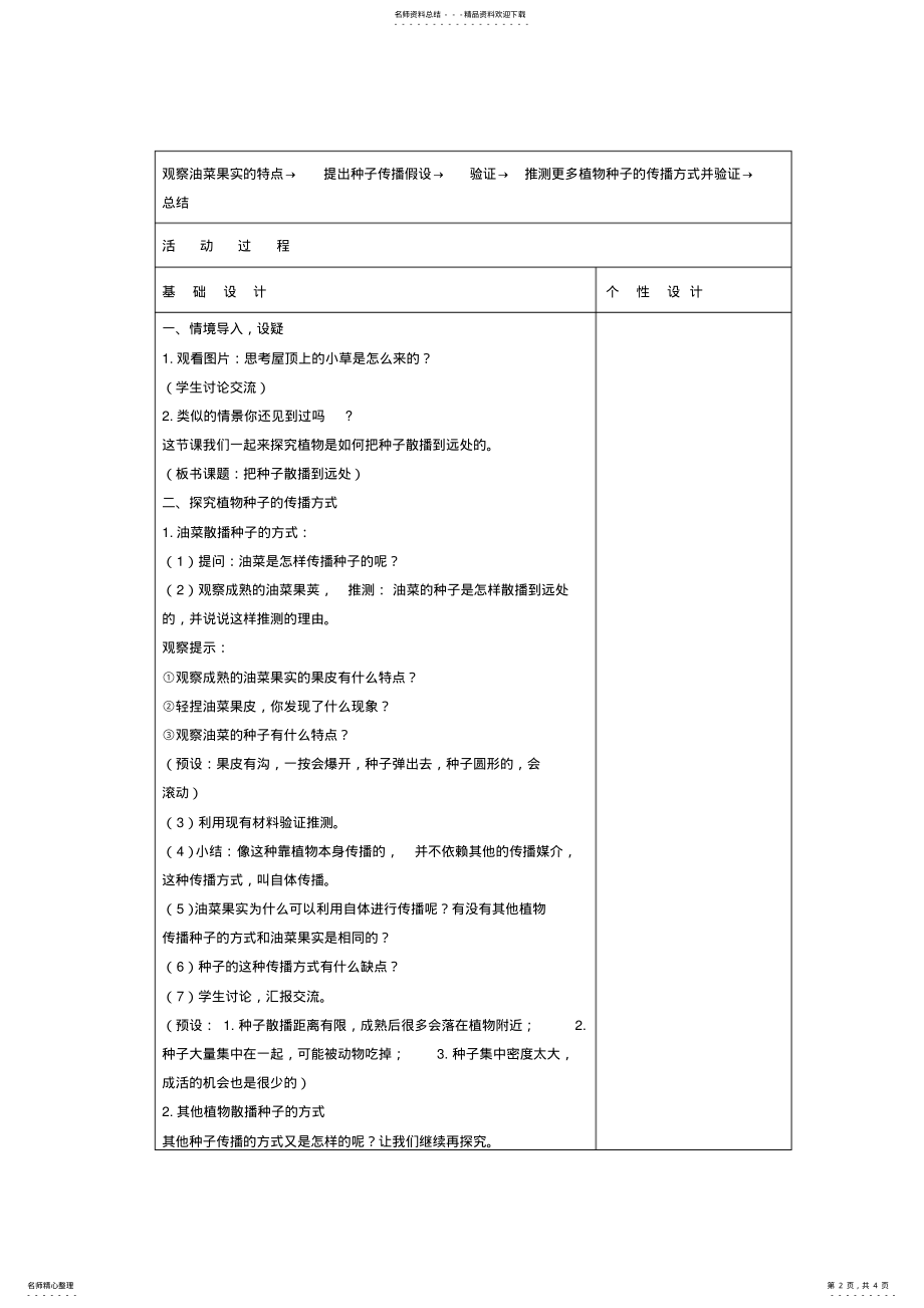 2022年四年级科学下册把种子散播到远处教案教科版 .pdf_第2页